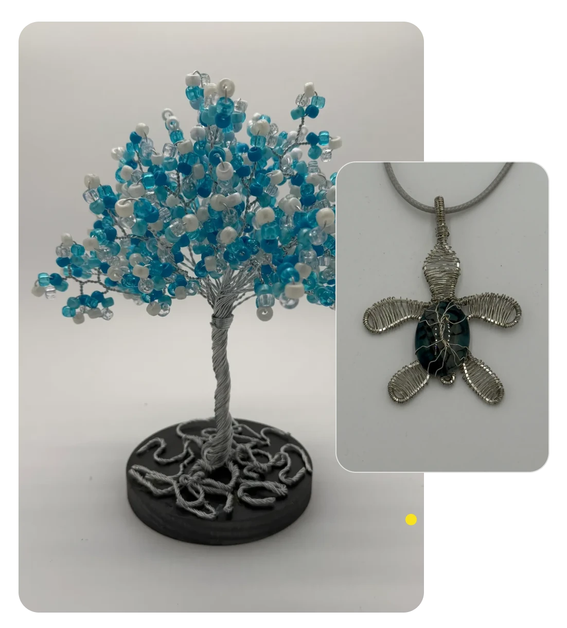 Handmade jewelry and decor items