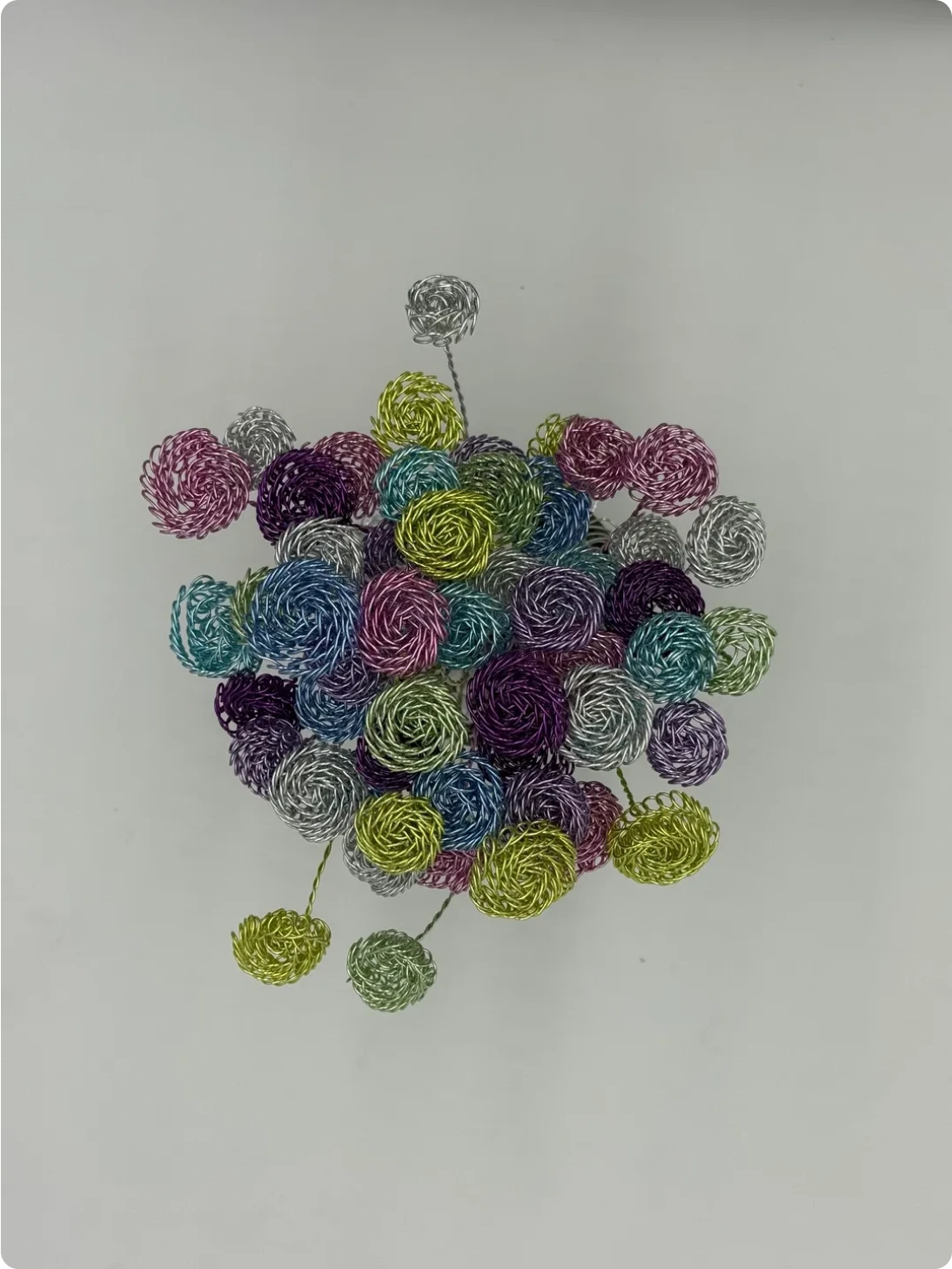 Vibrant wire flower arrangement